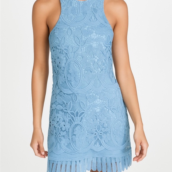 Lovers + Friends Dresses & Skirts - Lovers + Friends Light Blue Lace Mini Dress